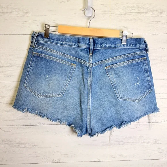 Frame le stevie Denim Blue Distressed Jean Shorts 32 - Picture 5 of 7